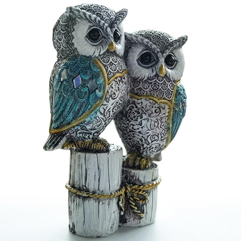 Owl Statue for Good Luck & Wisdom | Antique Multicolour Owl Showpiece for Home Decor