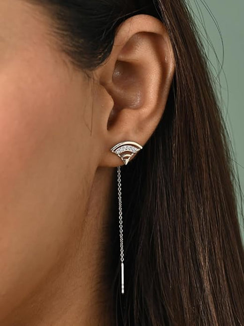 CLARA 925 Sterling Silver Sui Dhaga Threader Earrings Aria