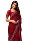 Vasthrlay Womens Chiffon Unstitched Maroon Saree