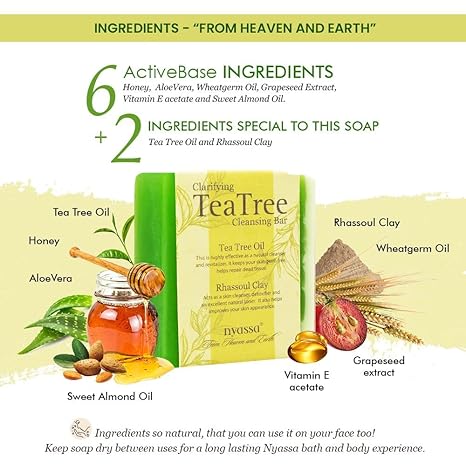 Nyassa Clarifying Teatree cleansing bar|Handmade soap