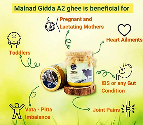 Indic Organics Forest Grazing Malnad Gidda Desi Cow's A2 Ghee