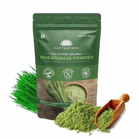 SAPTAMVEDA 100% Organic Wheat Grass Powder 250 Gm