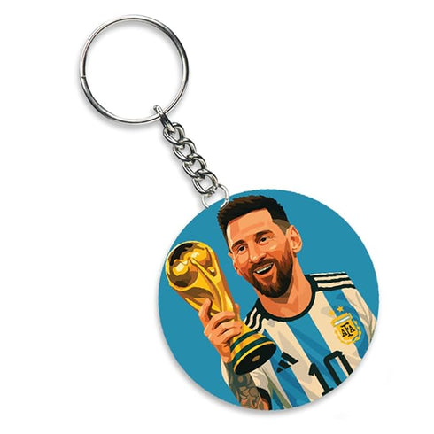 Acrylic Cricket And Football Theme Keychain For Car And Bike