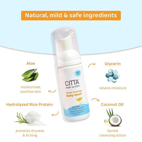 CITTA’s Tender Foaming Baby Wash with Coconut & Aloe vera