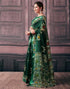 Vasthrlay Womens Printed Unstitched Green Saree