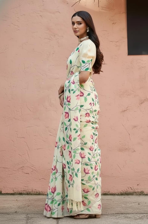 Vasthrlay Printed Multicolor Kalamkari Unstitched