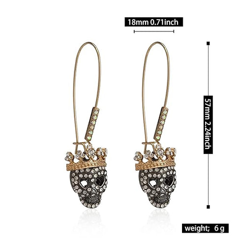 Skull Dangle Earrings Halloween Women