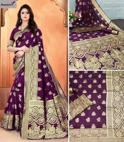 Vasthrlay Banarasi Traditional Unstitched Saree