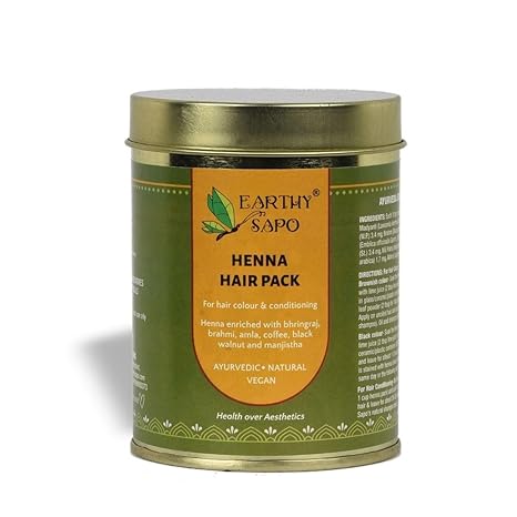 Earthy Sapo Ayurvedic Natural Henna Hair Pack, natural hair colour and conditioner
