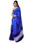 Vasthrlay Printed Chanderi Unstitched Teal Saree