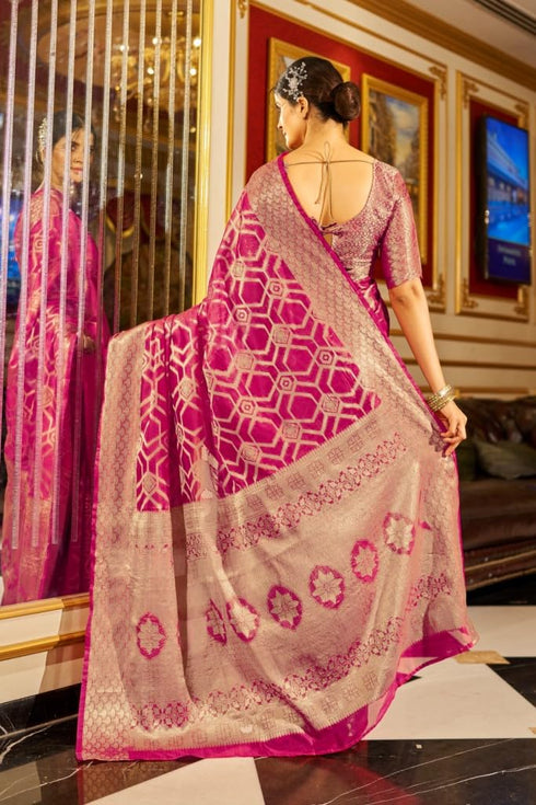 Vasthrlay Women's Organza Designer Unstitched Saree