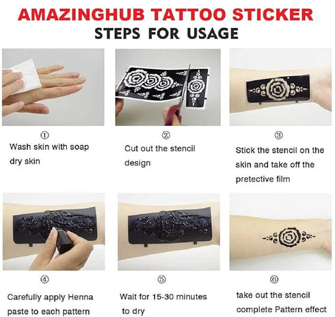 Mehndi Stickers for Hands, Small Size