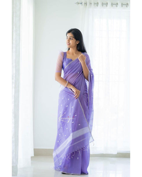Vasthrlay Chanderi Lovendore Saree Purple