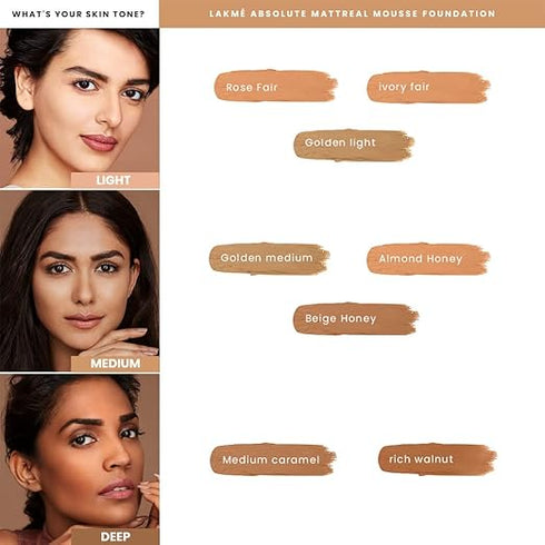 Lakme Absolute Skin Natural Mousse Mattreal Foundation | Medium Caramel