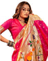 Vasthrlay Paithani Jacquard Unstitched Dark Green Saree