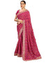 Vasthrlay Georgette Embroidery Unstitched Dark Green Saree