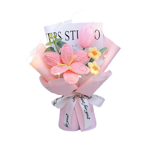 Crochet Flower Bouquet, Pink
