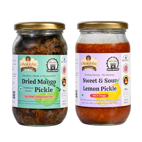Chokkha Traditional Homemade Dried Mango & Sweet & Sour lemon Pickle