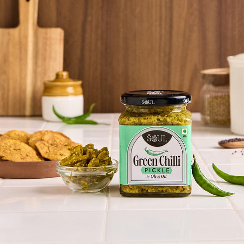ADF Soul Green Chilli Pickle in Olive Oil