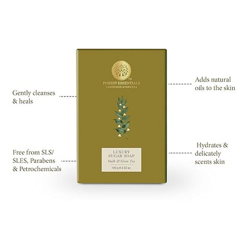 Forest Essentials Luxury Sugar Soap Oudh & Green Tea