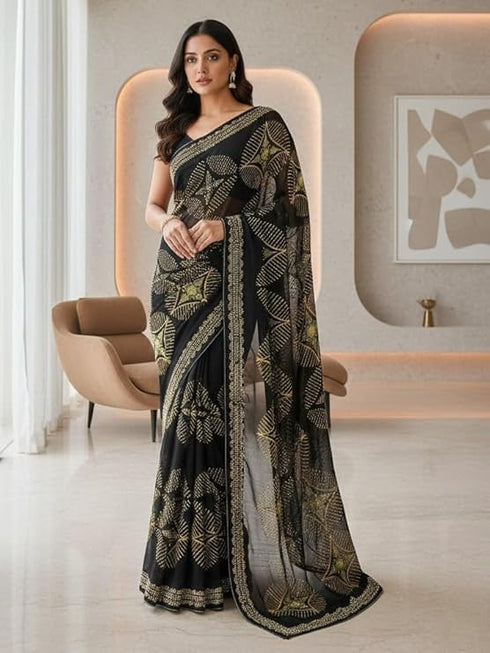 Vasthrlay Georgette Traditional Az Ys Pehenva Brown Rr Ethnic Wear