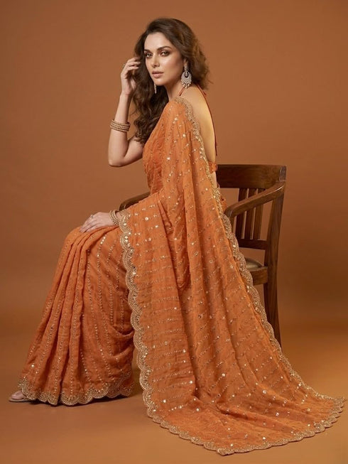 Vasthrlay Lavender Embroidery Saree