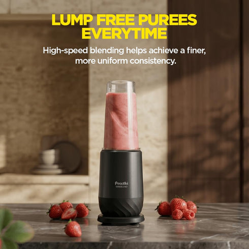 Preethi MiniBlend Blender Mixer Grinder, 2 Jars, Perfect for Smoothies, Purees, and Baby Food, Black