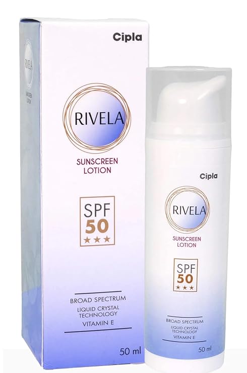Cipla Rivela Lite Sunscreen Lotion with SPF 50 for Broad Spectrum| UVA & UVB Protection