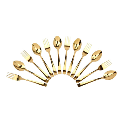 ROSTON Cutlery Set | Stainless Steel Gold Premium Spoon Set Luxury Dinning Tabelware