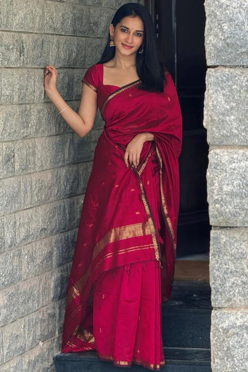 Vasthrlay Banarasi Printed Unstitched Saree