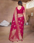 Vasthrlay Banarasi Kanjivaram Unstitched Pink Saree