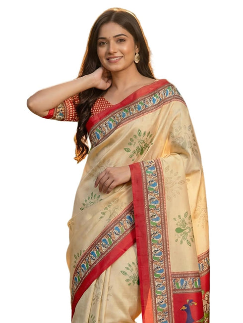 Vasthrlay Banglori Printed Dusty Saree