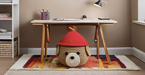 Multi-Purpose Cute Jute Basket with Lid Storage Baskets