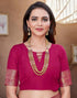 Vasthrlay Banarasi Kanjivaram Unstitched Pink Saree