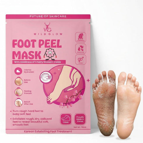 WildGlow Korean Peeling Foot Mask for Dry Cracked Feet