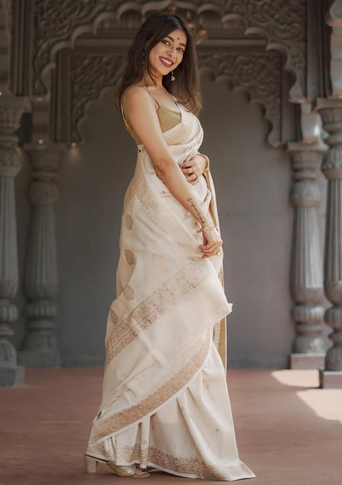 Vsathrlay Peach Banarasi Kanchipuram Ethnic Wear