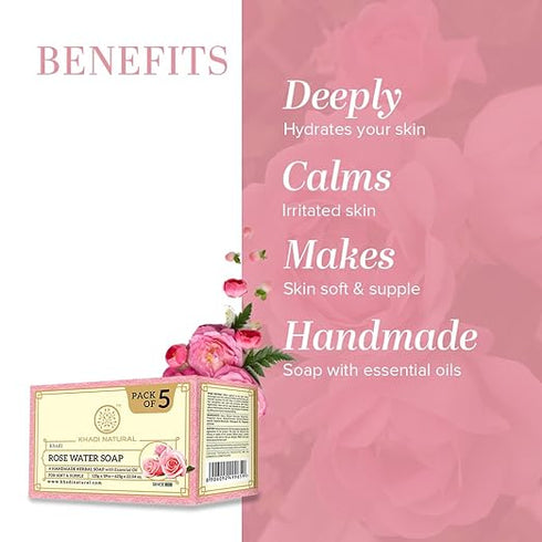 Khadi Natural Ayurvedic Rosewater Soap