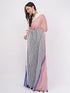 Vasthrlay Multicolour Printed Linen Saree With Unstitched Blouse Piece