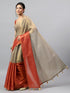 Vasthrlay Red Heavy Zari Woven Silk Ethnic Saree With Unstitched Blouse