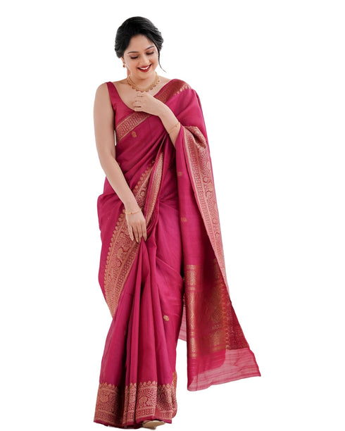 Vasthrlay Banarasi Unstitched Saree