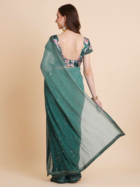 Vasthrlay Georgette Tie Dye Printed Onion Saree