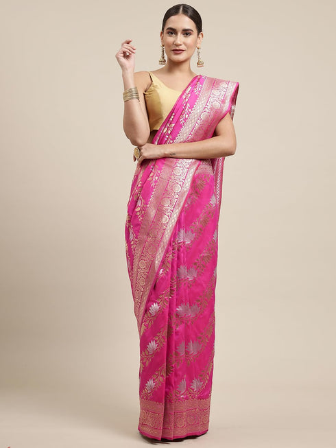 Vasthrlay Silver Banarasi Saree