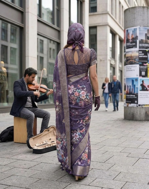Vasthrlay Purple Traditional Az Ys Dobby Ethnic Wear