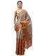 Vasthrlay Brown Womens Ready To Wear One Minute Polyester Erode Zari Saree
