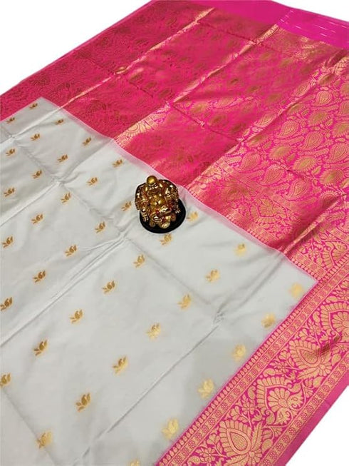 Vasthrlay Womens Jacquard Unstitched Lavender Saree