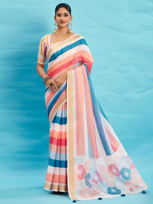 Vasthrlay Printed Unstitched Blouse Ethnic Wear