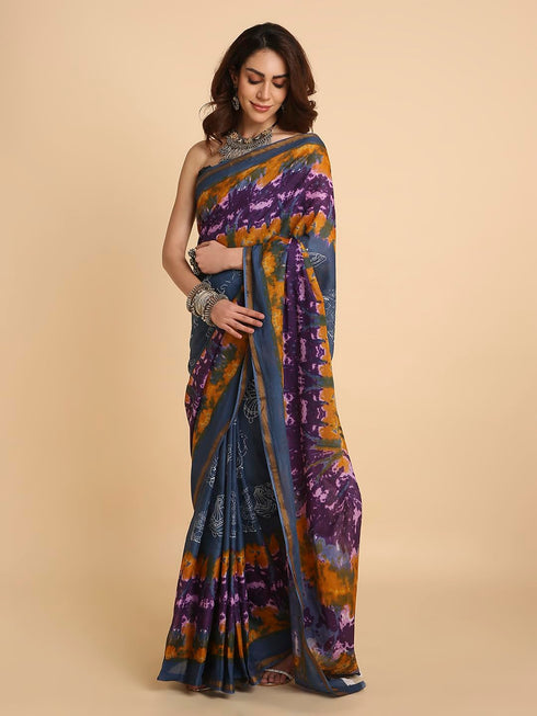 Vasthrlay Lightweight Breathable Traditional Printed Saree