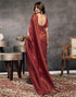 Vasthrlay Kanjivaram Banarasi Unstitched Maroon Saree
