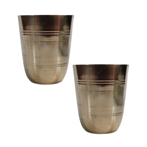 Pure Brass Bell Shape Water Glass | Pack of 2