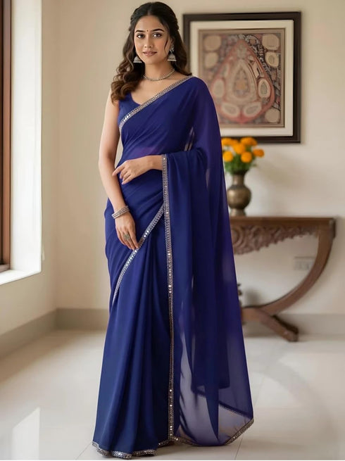 Vasthrlay Georgette Unstitched Ethnic Wear